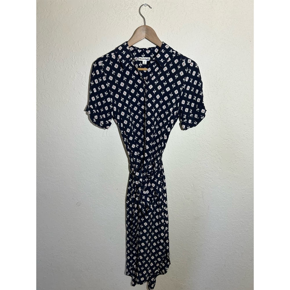 NWOT Whistles‎ Dark Blue Printed Dress Size 4